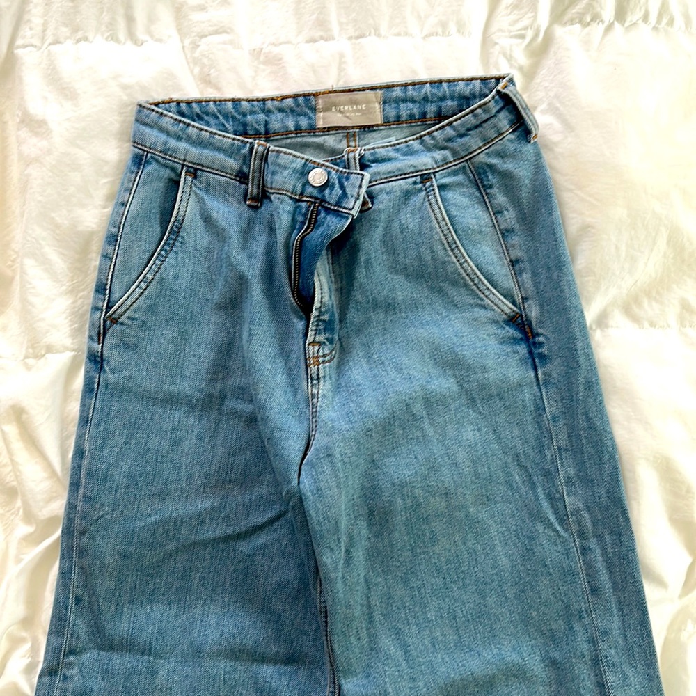 Everlane Wide Leg Jean, Size 29, Light Indigo